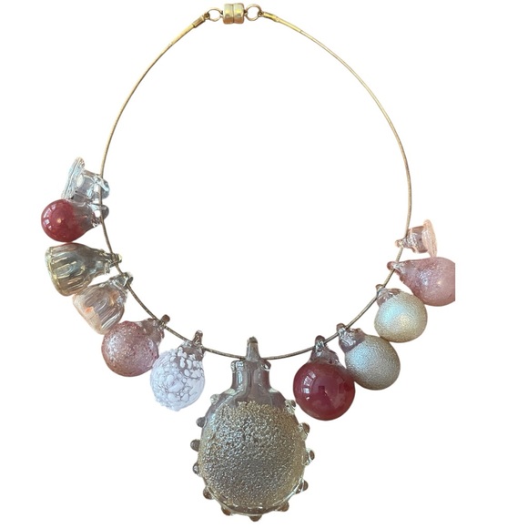 Melissa Schmidt Jewelry - Melissa Schmidt Hand Blown Glass Bead Cluster Collar Choker  Necklace